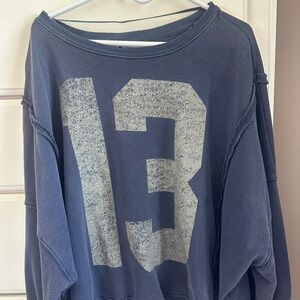 Free People Graphic Camden Sweatshirt in Navy Combo 13